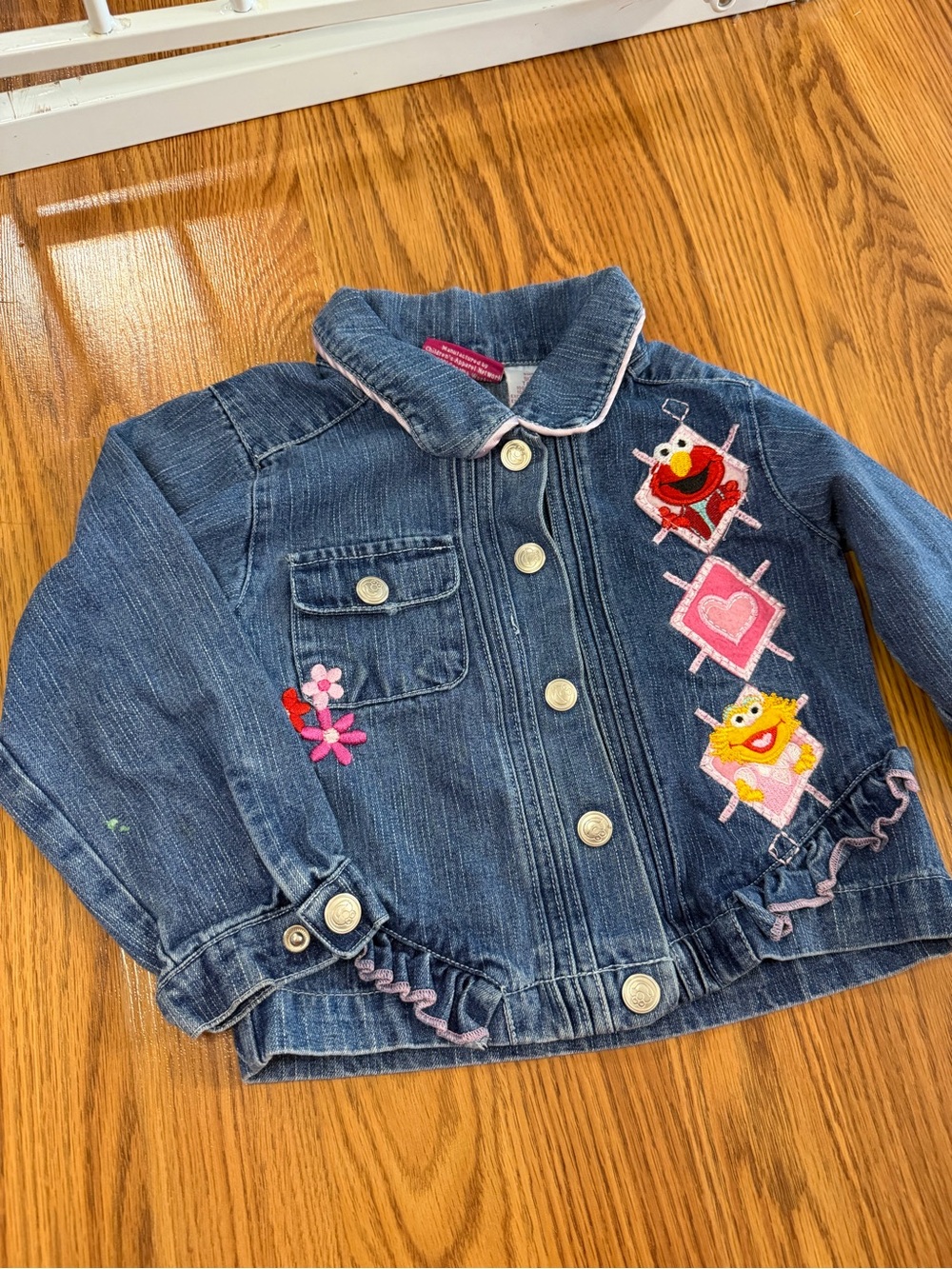 Vintage Elmo Zoe Sesame Street Denim Jacket 3t